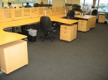 Custom Micro MV Polished Timber Veneer Workstations And Dividing Panels